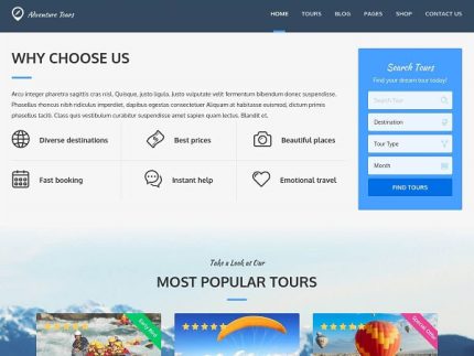 Adventure Tours旅行社旅游预订WordPress主题